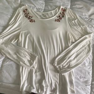 American Eagle Soft & Sexy Embroidered Long Sleeve